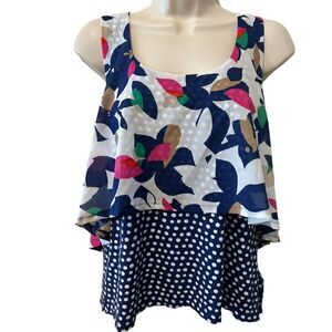 Meadow Rue Anthropologie‎ Floral Polka Dot Tank M
